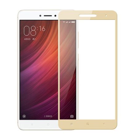 Стекло защитное Xiaomi Redmi 4A Золото Full Screen