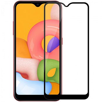 Стекло защитное Samsung A015 Черное 3D