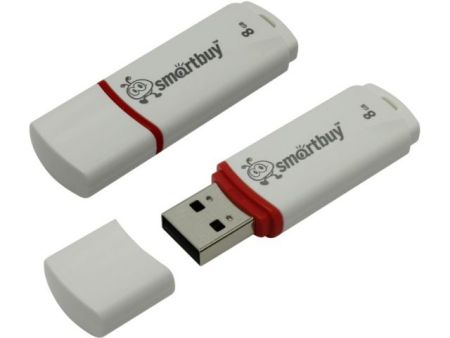 Flash USB 2.0 - 8Gb Smart Buy  Crown White