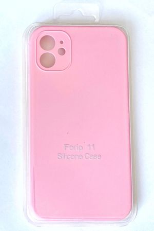 Накладка IPhone 11 светло-розовый с микрофиброй и закрытой камерой