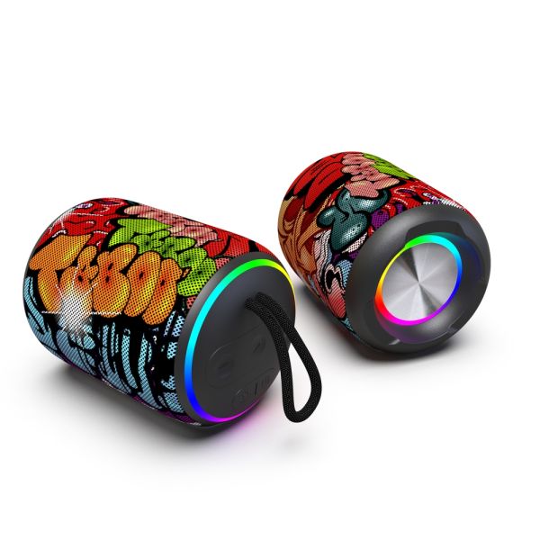 Колонка Perfeo  "CASK" 6W, MP3 USB-TF, AUX, FM, HANDS FREE, TWS граффити