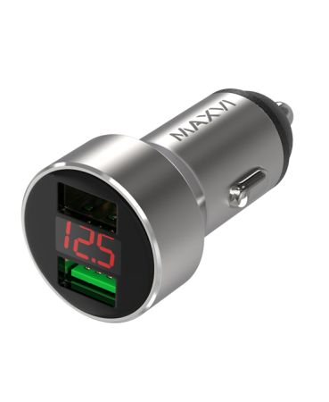 АЗУ блок 5.4A, 30W 2USB Maxvi CCM-M542 LED metallic silver
