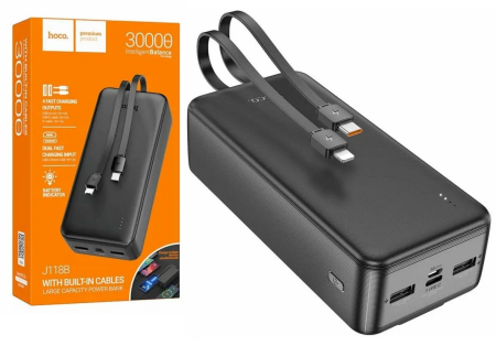 Внешний аккумулятор 30 000мАч Hoco J118B черный