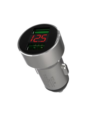 АЗУ блок 5.4A, 30W 2USB Maxvi CCM-M542 LED metallic silver