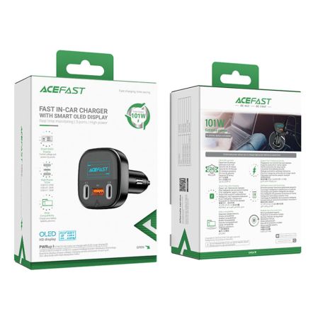 Автомобильное зарядное устройство блок ACEFAST B5, 101W, USB+2Type-C Black