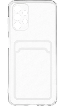 Накладка Samsung A13 (2022) прозрачная с визитницей с закрытой камерой