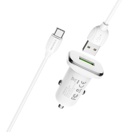 АЗУ Type-C, 3.0A,QC3.0 BOROFONE BZ12A White