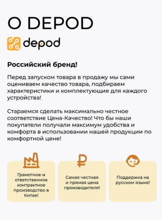 СЗУ блок Depod DCH-001, 20W, Type-C (1шт) гарантия 1 год White