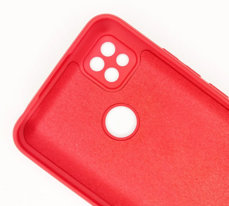 Накладка Xiaomi Redmi 9c/ Redmi 10a красная Soft Touch с микрофиброй Nano