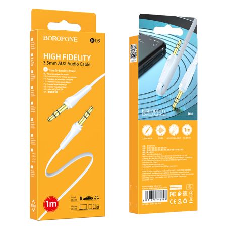 Кабель 3,5 Jack - 3,5 Jack Borofone BL6 White