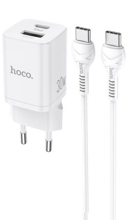 СЗУ блок 30вт 1USB + 1Type-C HOCO N13 Black +QC3.0 быстрая зарядка 