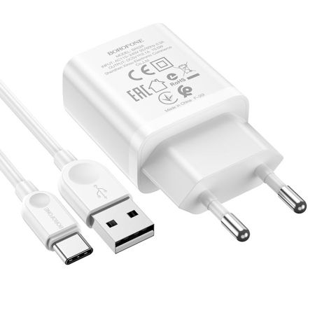 СЗУ Type-C 2.1A, 5W 1USB Borofone BA52A White