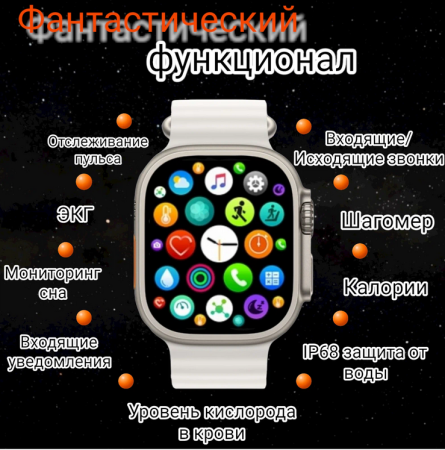 Смарт часы Watch DT NO.1 Ultra Gold с серым ремешком