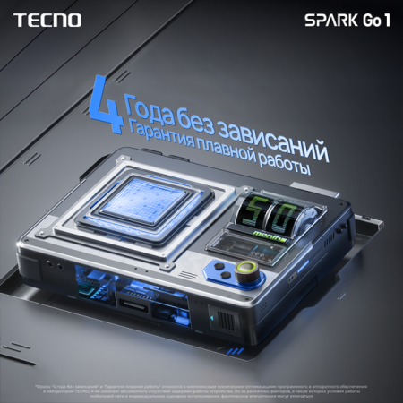 Смартфон TECNO Spark Go 1, 3/64Гб, RU, Dual nano SIM, Startrail Black
