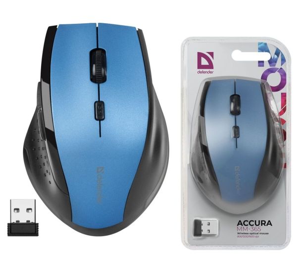 Мышь беспроводная  DEFENDER Accura MM-365 Blue