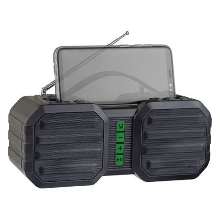 Колонка Perfeo "STAND" FM, MP3,microSD,USB,AUX мощность 10Вт, 2400мАч Black-green