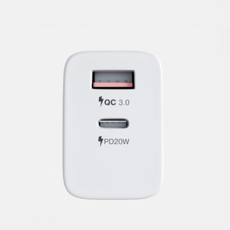 СЗУ блок Depod DCH-003, 3.0A, 20W, USB (1шт) + Type-C (1шт) гарантия 1 год White
