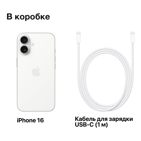 Смартфон Apple iPhone 16 128 ГБ Белый/White