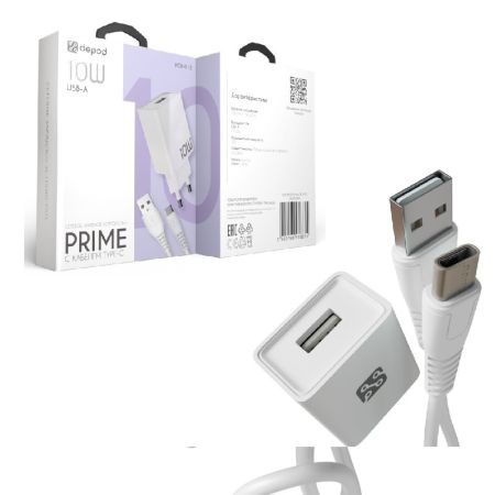 СЗУ Type-C Depod DCH-012, 2.0A, 10W, 1USB, гарантия 1 год White