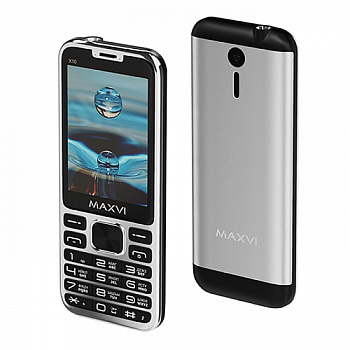 Мобильный телефон MAXVI X10, 2.8”, 2 sim-карты, 1600 mAh Metallic silver