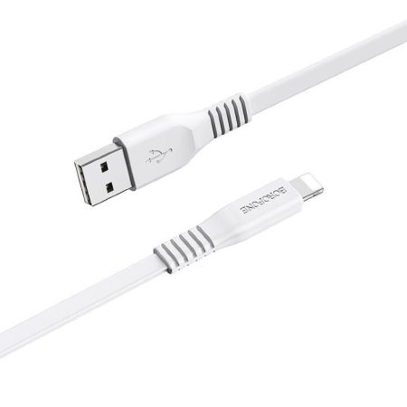 Кабель iPhone Lightning 2.4A Borofone BX23 1m White