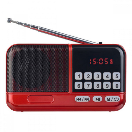 Радиоприемник Perfeo ASPEN FM+ 87.5-108МГц/ MP3/ питание USB или 18650/ красный