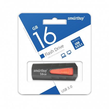 Flash USB 3.0 - 16Gb SmartBuy IRON Black/Red