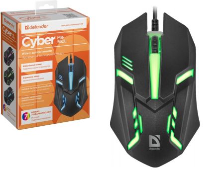 Мышь проводная DEFENDER Сyber MB-560L, 1200 dpi Black