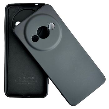 Накладка Xiaomi Redmi A3/Poco C61 черный с микрофиброй и закрытой камерой