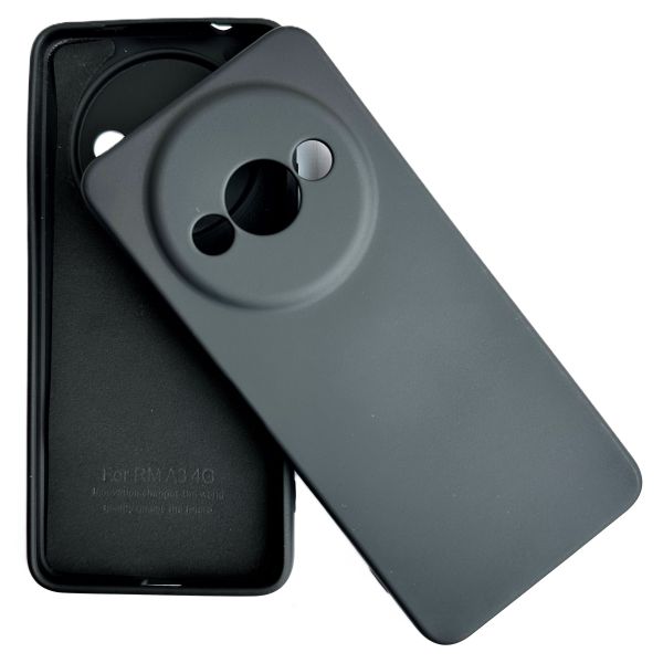 Накладка Xiaomi Redmi A3/Poco C61 черный с микрофиброй и закрытой камерой
