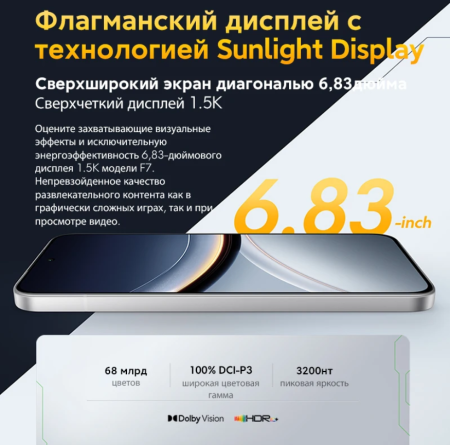 Смартфон Xiaomi Poco F7 12/256Гб Snapdragon 8s Gen 4, 6500мАч Silver
