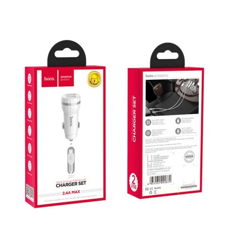АЗУ Type-C 2.4A 2USB HOCO Z27 White