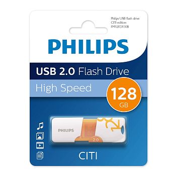 Flash USB 2.0 - 128Gb Philips CITI2.0 оранжевый 