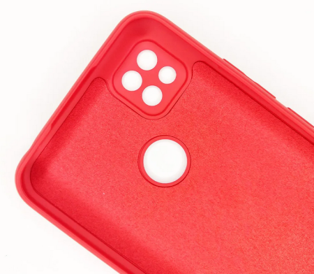 Накладка Xiaomi Redmi 9c/ Redmi 10a красная с микрофиброй и закрытой камерой Breaking