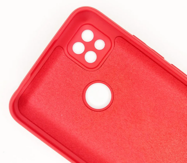 Накладка Xiaomi Redmi 9c/ Redmi 10a красная с микрофиброй и закрытой камерой Breaking