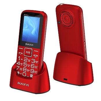 Мобильный телефон Maxvi B21ds up, 2 sim-карты, 2300 mAh, Красный