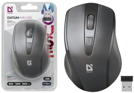 Мышь беспроводная DEFENDER Datum MM-265 Black