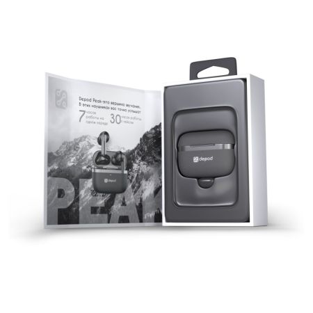 Беспроводные наушники Depod PEAK TWS-004 Bluetooth c шумоподавлением для iPhone и Android Black
