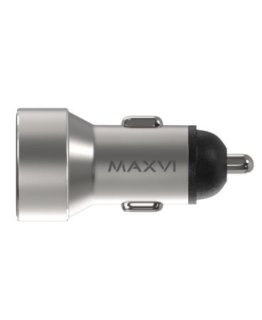 АЗУ блок 6A, 36W 1USB+ 1Type-C Maxvi CCM-M602PD LED metallic silver