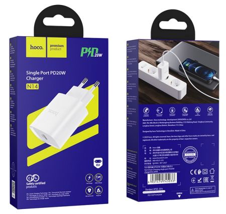 СЗУ блок 20вт 1 Type-C HOCO N14 White