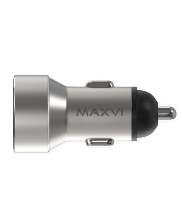 АЗУ блок 5.4A, 30W 2USB Maxvi CCM-M542 LED metallic silver