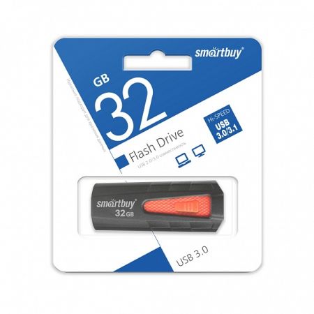 Flash USB 3.0 - 32Gb SmartBuy IRON Black/Red