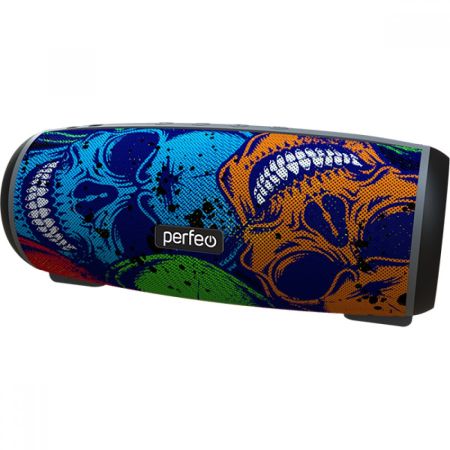 Колонка Perfeo SKULLS  FM, microSD, USB, AUX, мощность 12Вт, 2600mAh, граффити черепа