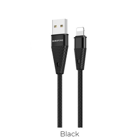 Кабель iPhone Lightning 2.4A Borofone BU10 1m Black