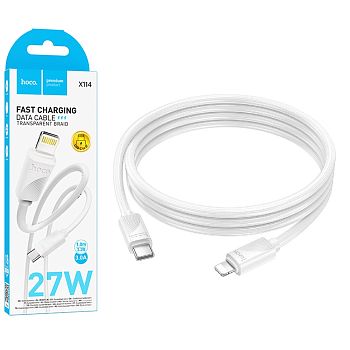 Кабель iPhone Lightning - Type-C 27w HOCO X114 Energy 1m White