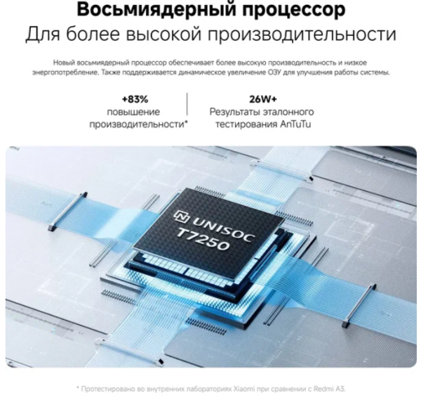 Смартфон Xiaomi Redmi A5, 3/64Gb, Dual nano sim, Global, Midnight Black