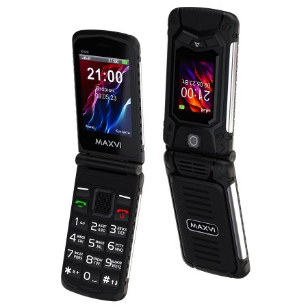 Мобильный телефон MAXVI E10ds, 2.8” + 1.77”, 2000 mAh Черный+Док-станция