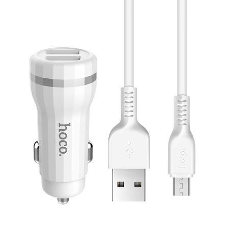 АЗУ micro 2.4A 2USB HOCO Z27 White