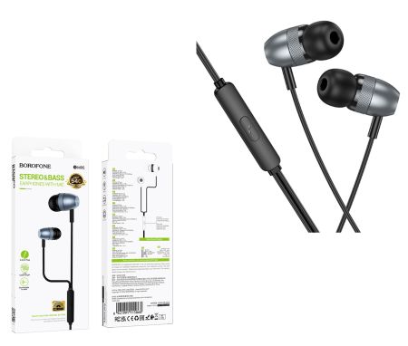 Наушники Borofone BM95 Excepcional, Jack 3.5мм, 1.2 м, чёрный 