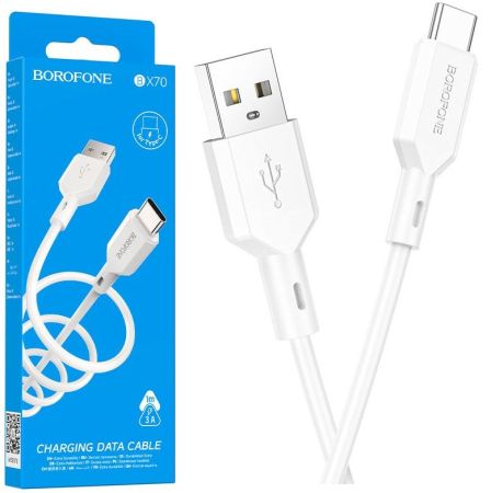 Кабель Type-C - USB 3.0A Borofone BX70 1m White